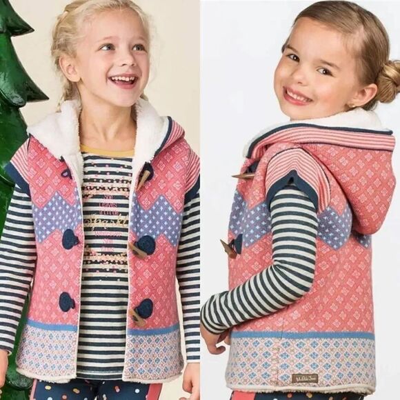 Matilda Jane Size 6 WARM HUGS Vest Hood Sherpa Lined Make Believe Girls - Picture 8 of 8